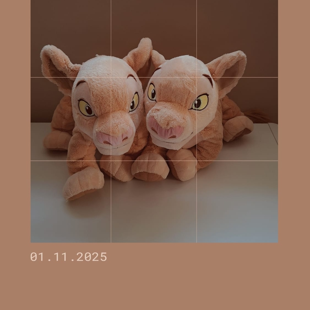 Adorable Tan Stuffed Lion Pair